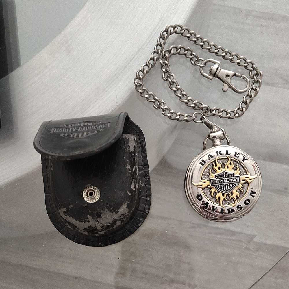 Harley-Davidson Black and Silver Chain Pouch